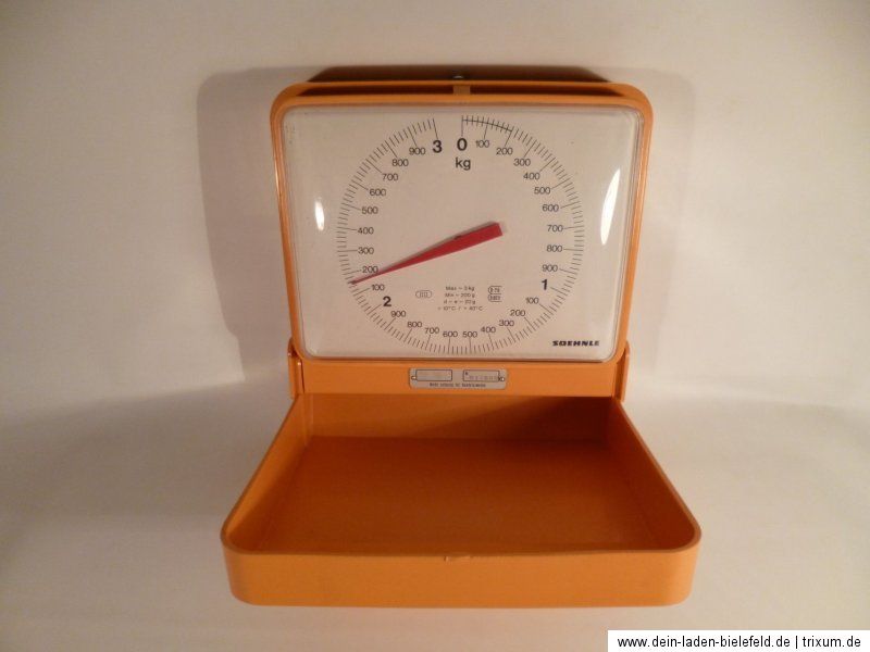 Soehnle Küchen Waage Wandwaage 3 kg 70 er orange Retro Vintage