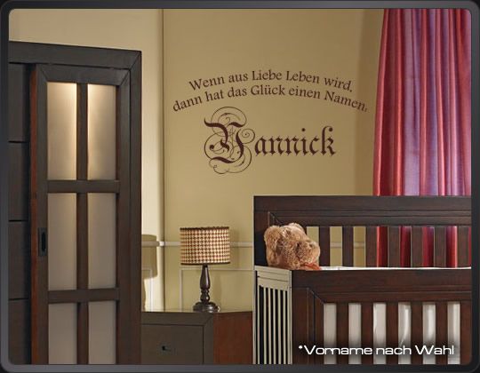 A267 Wenn aus Liebe Wand Aufkleber Junge Name Baby