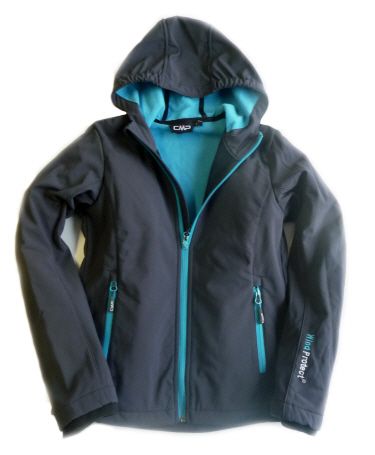 Campagnolo Jacke Mädchen Größe 176 Kapuze Softshell anthrazit 256D