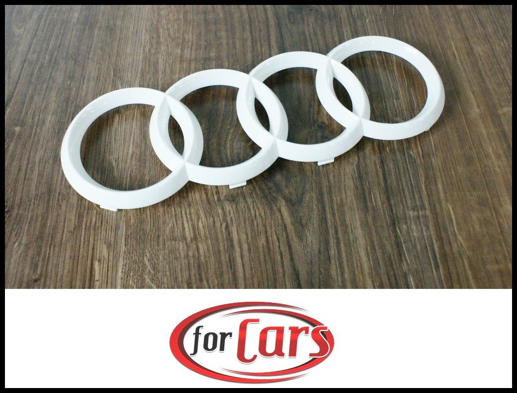 Audi A5 S5 Sportback Coupe A8 Ringe Logo White Weiß Glanz Grill