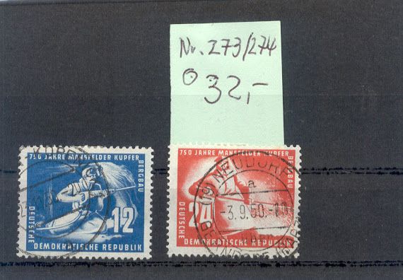 DDR Nr. 273 & 274 MANSFELDER KUPFERSCHIEFERB. MICHEL 35,00