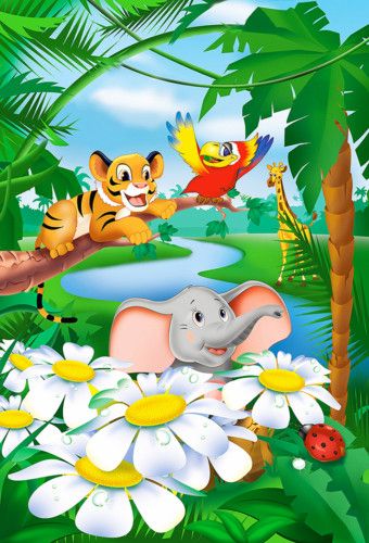 Fototapete FREUNDSCHAFT DER TIERE170x250cm Kinderzimmer