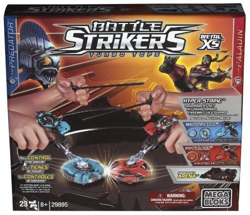 Mega Bloks Battle Strikers Komplettes Turnier Set beyblades Kreisel