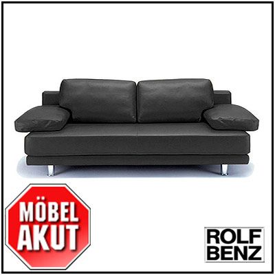 ORIGINAL ROLF BENZ   SOFA SOB 355/207 IN NAPPA LEDER SCHWARZ NEU