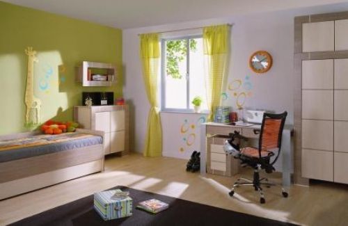 Jugendzimmer New Generation Eiche Grau&Creme 4tlg mit Schrank 2T