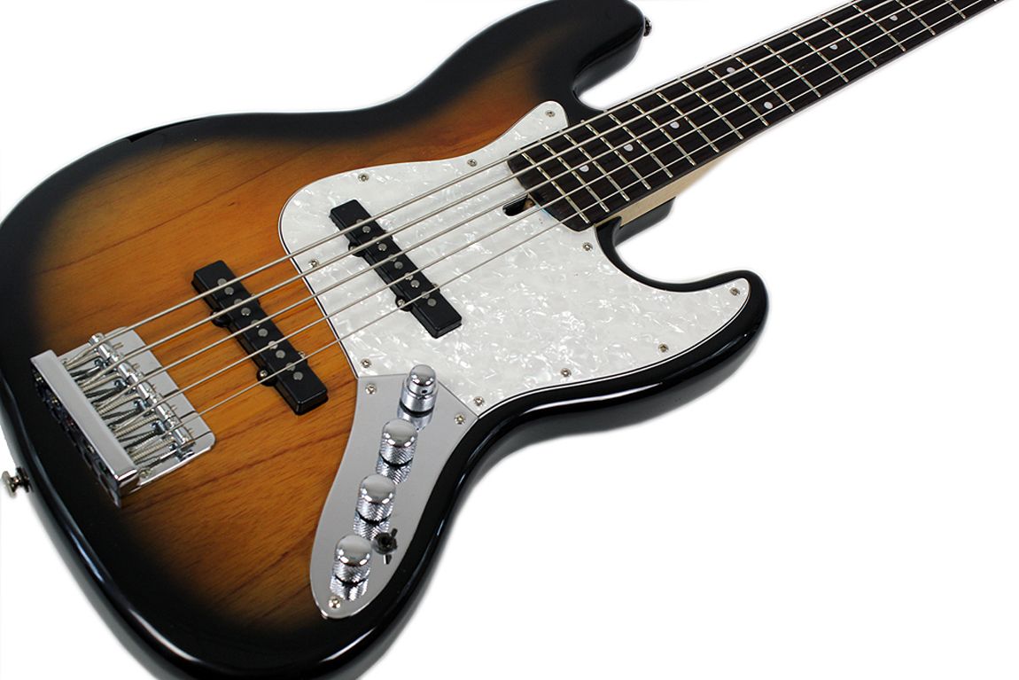 Invasion E Bass JB 325 SB Sunburst 5 String/ Aktiv   ABVERKAUF