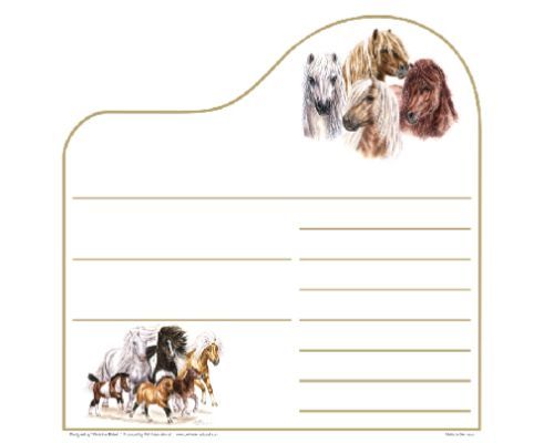 Stalltafel Boxenschild Bötzel Shetland Pony weiss