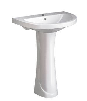 EAGO Design Waschbecken BD329E mit Vollsäule Nano beschicht Bad WC