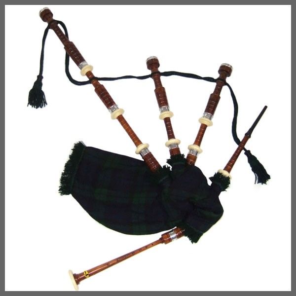 Dudelsack Black Watch Tartan + Practice Chanter grün NEU