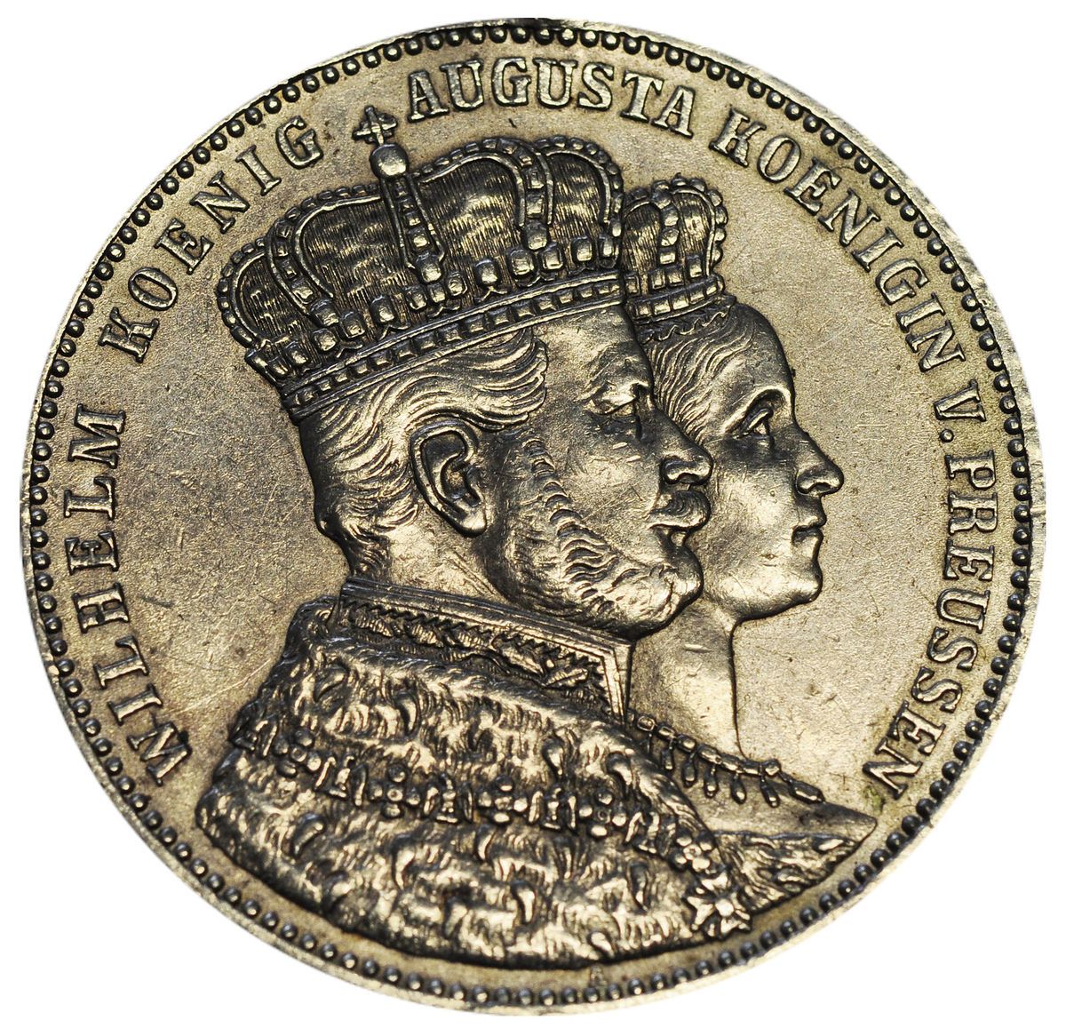 Siegen Kroenungsthaler Wilhelm Augusta von Preussen 1861 SS VZ 337 17