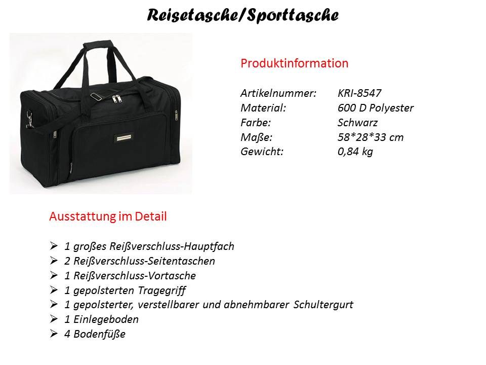 SPORTTASCHE REISETASCHE TRAININGSTASCHE/KRI 8547/1