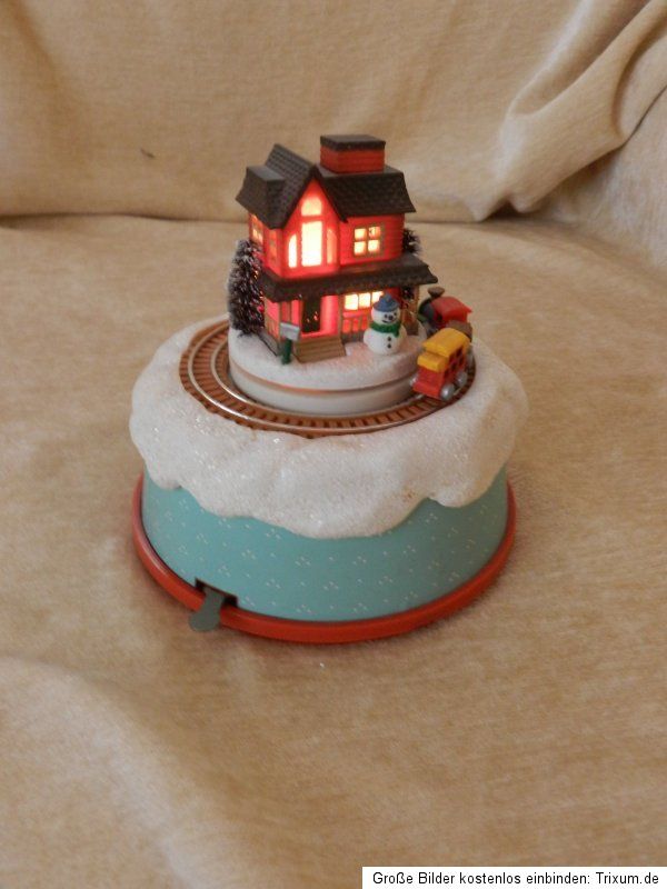 Enesco,Snowman House Train,1987,sehr selten,einwandfrei