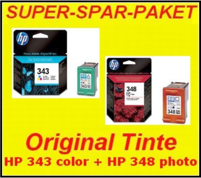 Original HP 343 + 348 PSC C8766EE C9369EE Deskjet 5940 Photosmart