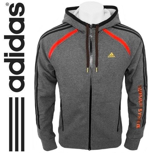 Adidas 2012 FZ Hoodie Herren grau Trainingsjacke Sweat Jacke Fleece