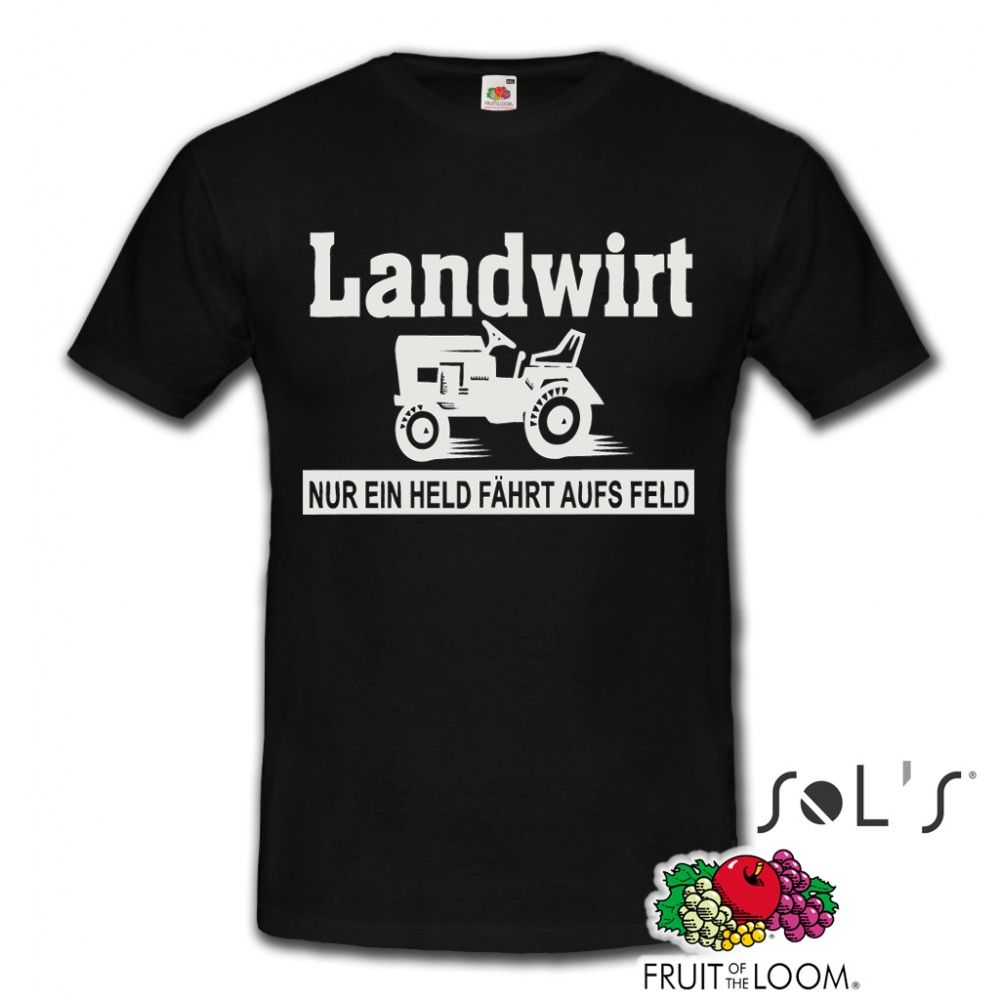 Nur ein Held fährt aufs Feld Landwirt Bauer Traktor Fun T Shirt