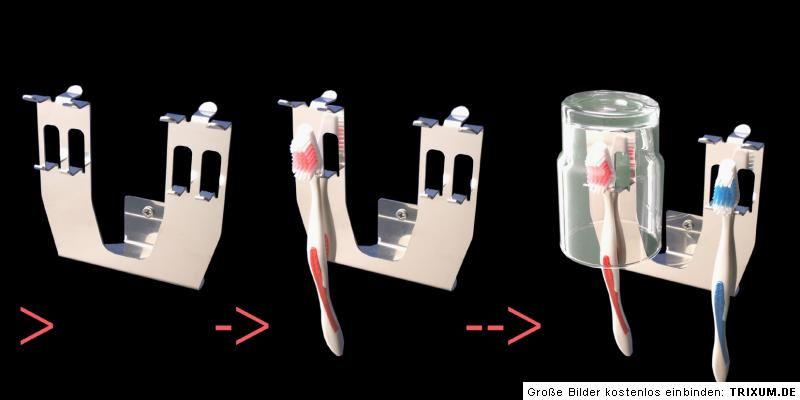 DER HYGIENE DREH Dp.  Halterung für Zahnbecher+Bürsten