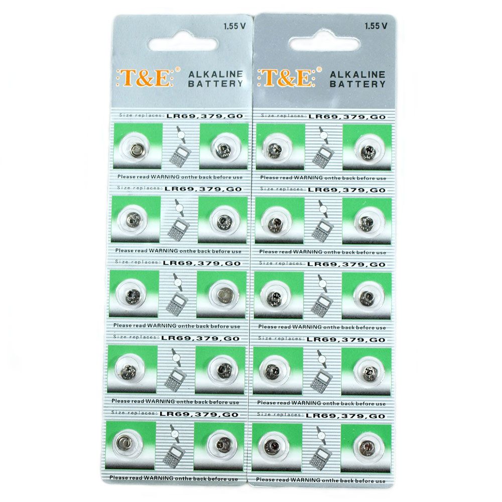 20 PCS AG0 LR63 379 SR63 1.5V Alkaline Battery Button Cell for Watch