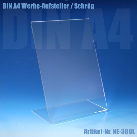 10x DIN A4 Acryl Aufsteller / L Ständer Hochformat NEU