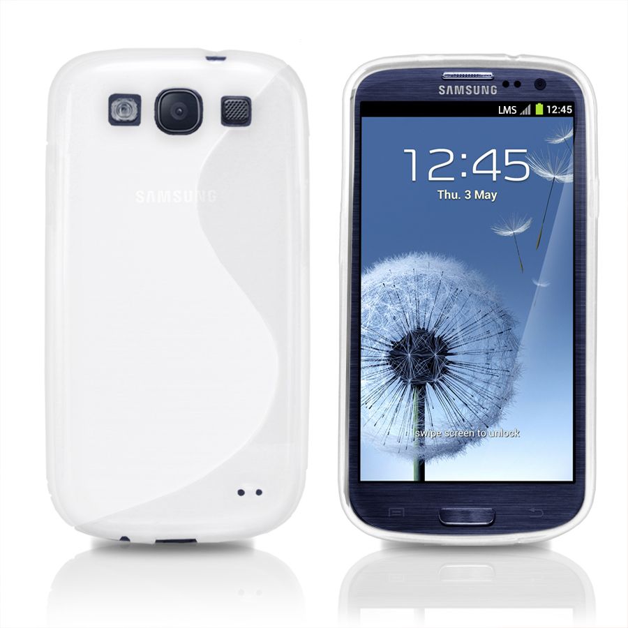 Line Wave Gel Case Cover For Samsung I9300 Galaxy S3 III + Screen