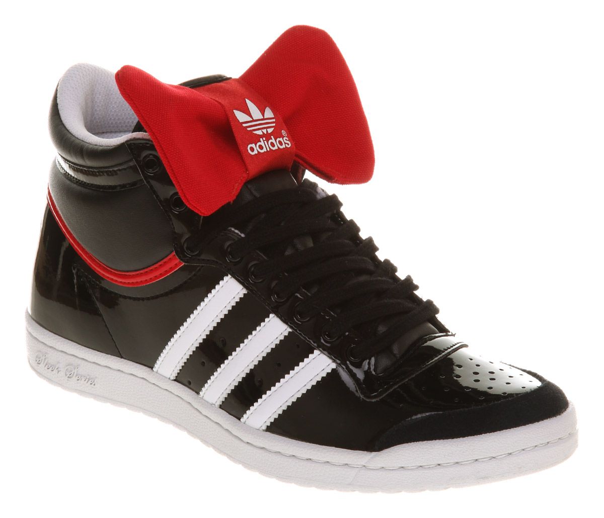 Womens Adidas Top Ten Hi Sleek Black/rd Bow Nite Trainers