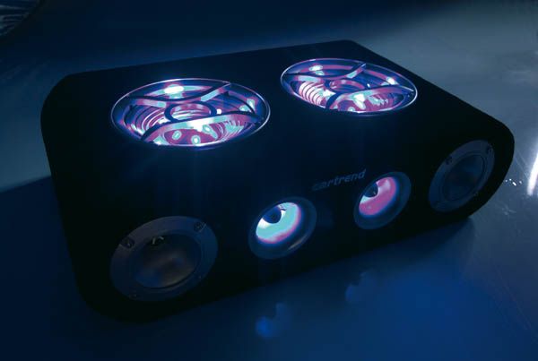 Subwoofer Boom Box blue XT   Auto Lautsprecher