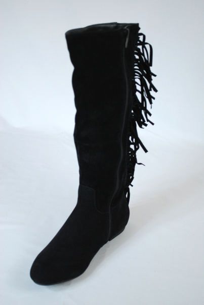 Stiefel,Fransen,Schwarz,Wildleder Imitat,Rock Chic, NEU