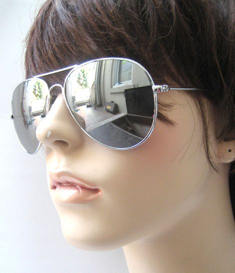 METAL MIRROR LENS VINTAGE COP POLICE AVIATOR SUNGLASSES