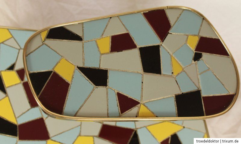 50er Jahre Blumenbank Blumenhocker Nierentisch Mosaik 50er Rockabilly