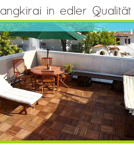 Bangkirai Holzfliese 30x30 cm Terrassenfliesen Holz Holzdeck