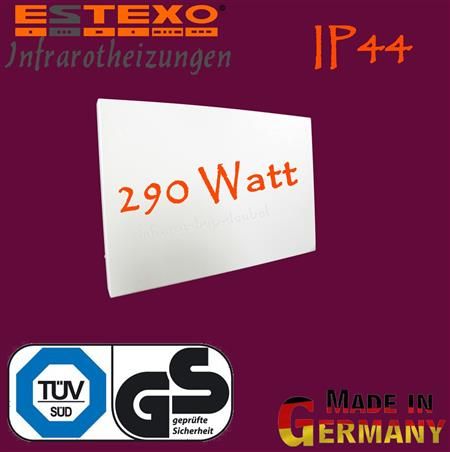 INFRAROTHEIZUNG 290 WATT ELEKTROHEIZUNG HEIZKÖRPER FLACHHEIZUNG