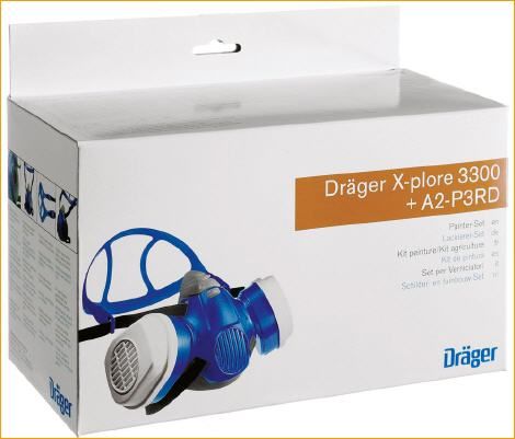 Dräger X plore 3300 Farbspritz Set Halbmaske + 2 Filter