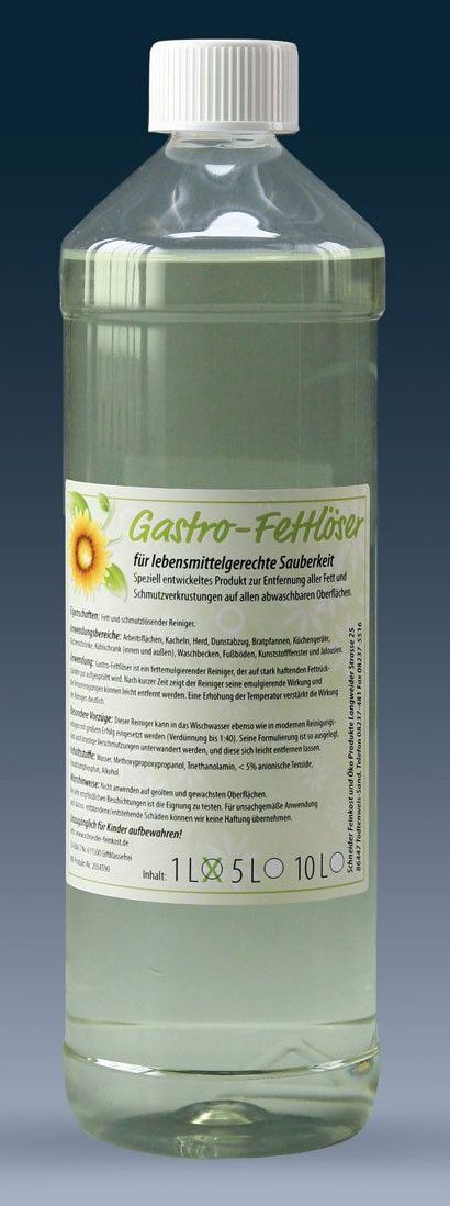 Gastro Fettlöser, Spezialreiniger, Schmutzlösender Reiniger