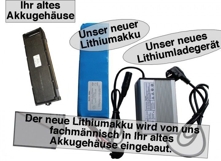 24V/10Ah Lithiumakku + Ladegerät für Sachs Elo Classic inklusive