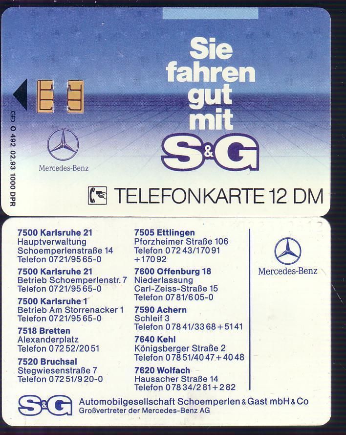492/93 Mercedes Benz S&G leer/used 1000 Ex