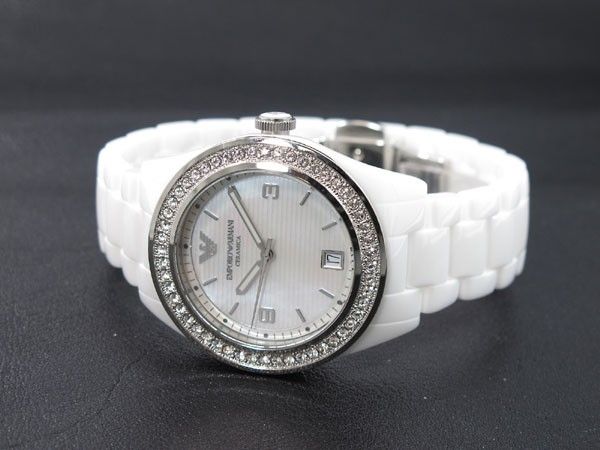 weiß Swarovski Strass Keramik ar1426 Uhr NEU UVP 499 €