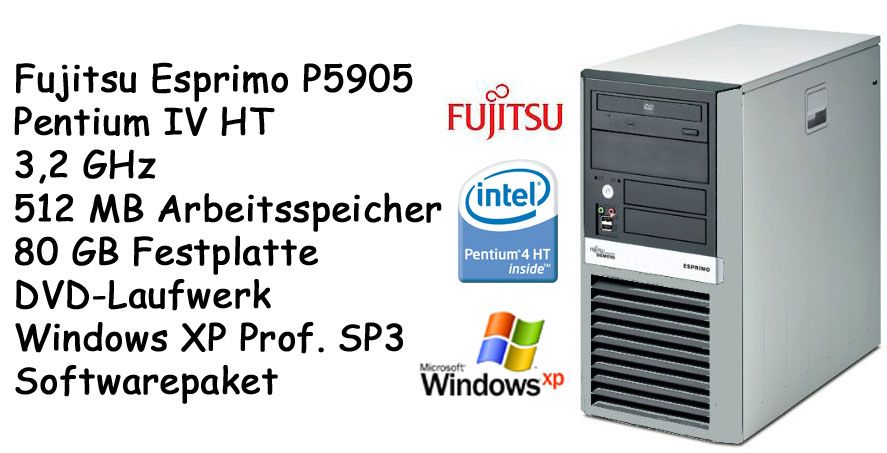 , Pentium 4HT, 3,2 GHz, 512 MB RAM, 80 GB HD, (pc fsc 5905)