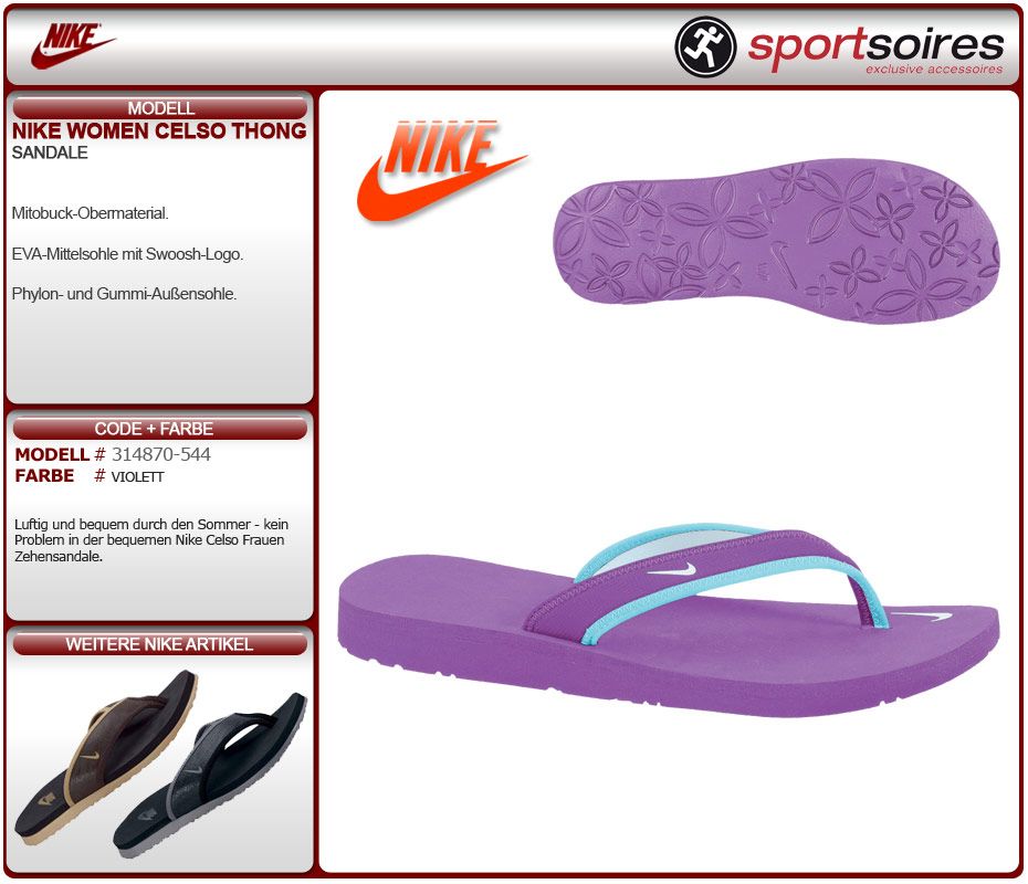 NIKE CELSO THONG DAMEN SANDALE ZEHENTRENNER 314870 544