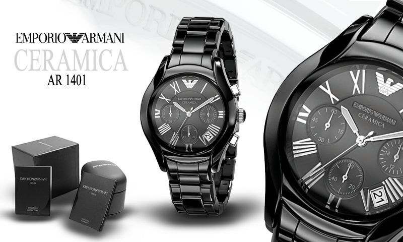 ARMANI KERAMIK UHR DAMEN UND HERREN AR1401 Neu UVP 549€