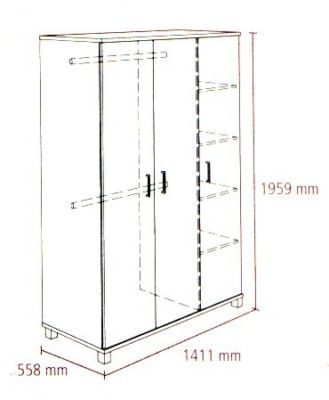 abmessung b x t x h 1411 x 558 x 19591mm 2 kleiderstange 4