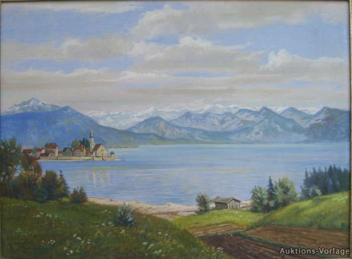 FRANZ FORTHUBER *1882 CHIEMSEE BAYERN °ÖLGEMÄLDE DACHAU ALPEN