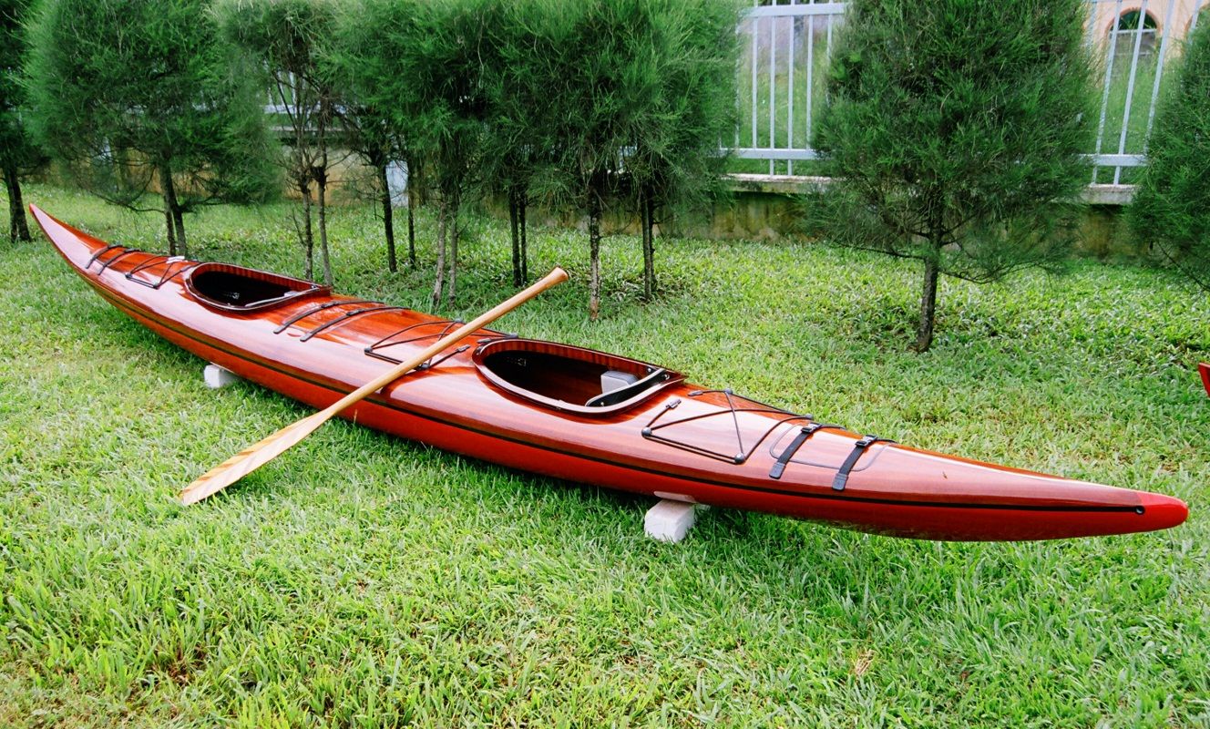 Holzkanu Kanu Double Kajak Kayak Holz Handarbeit 580CM