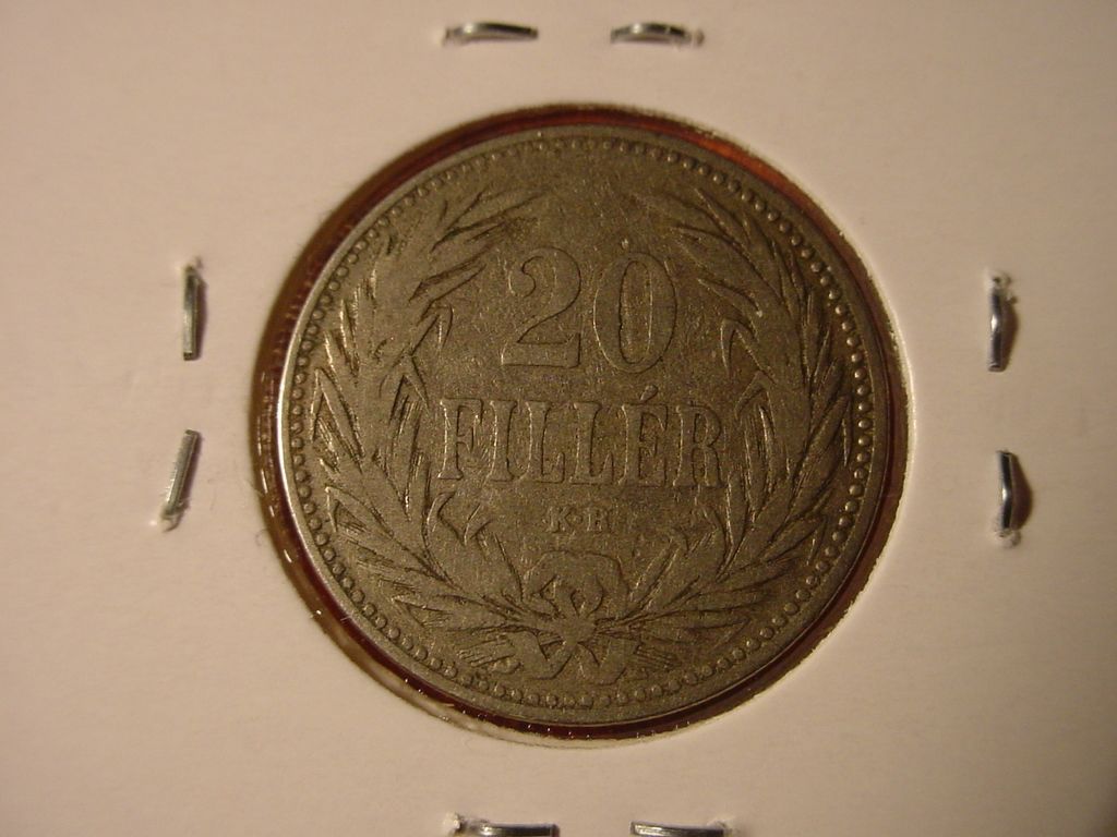 HUNGARY UNGARN 1893 20 FILLER MAGYAR KIRALYI YALTOPENZ 641