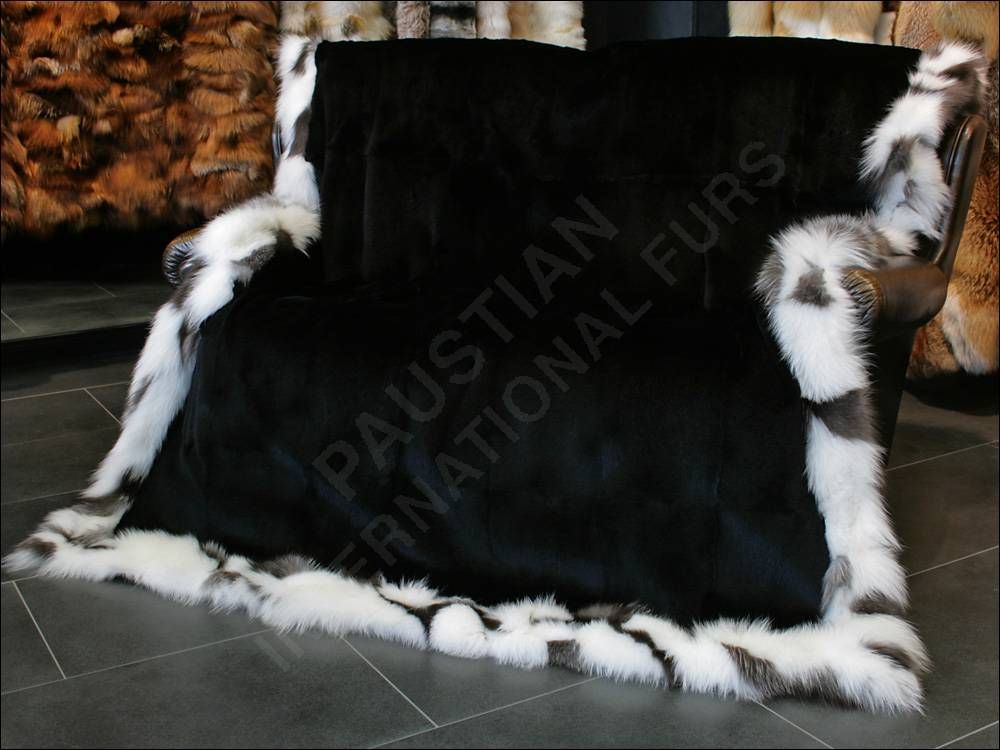 609 Shadowfuchsseiten Pelzdecke cognac Felldecke Fuchs