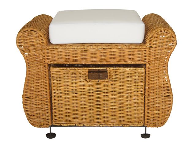 Rattanhocker, Weidenhocker, Staufach, Zeitungsständer aus Rattan mit