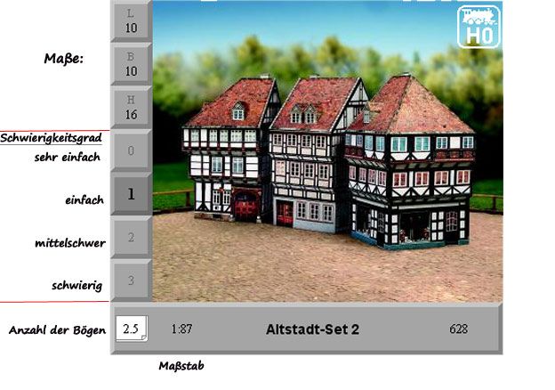 Schreiber Bogen 628   Altstadt Set 2   Bastelbogen   Papierbastelbogen