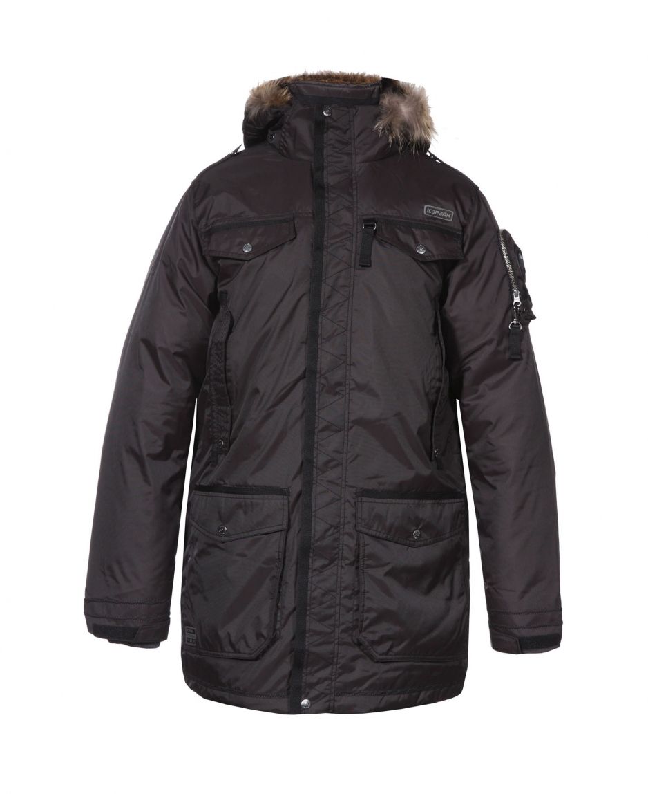 Icepeak Herren Winter Outdoor Mantel JASPER Wintermantel Schwarz Black