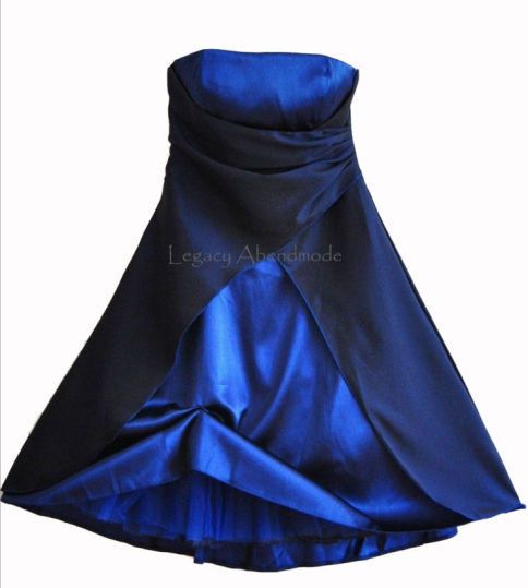 KNIELANGES ABENDKLEID COCKTAILKLEID NEU BLAU Gr. 44 54