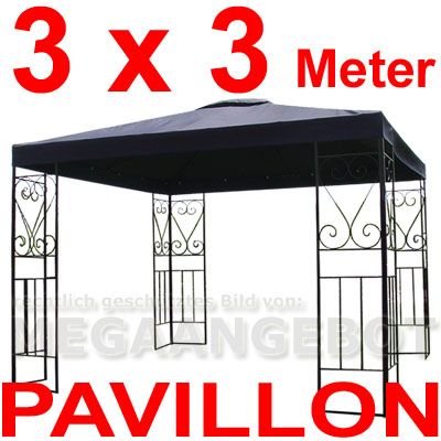 PAVILLON PARTYZELT PAVILLION LAUBE 3 x 3 m NEU Blau