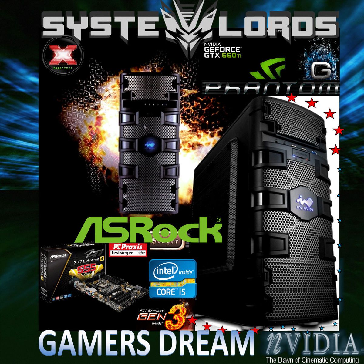 GAINWARD GTX 660ti INTEL i5 3570K 4 x 4 7GHz AS ROCK EXTREME 4 GAMER