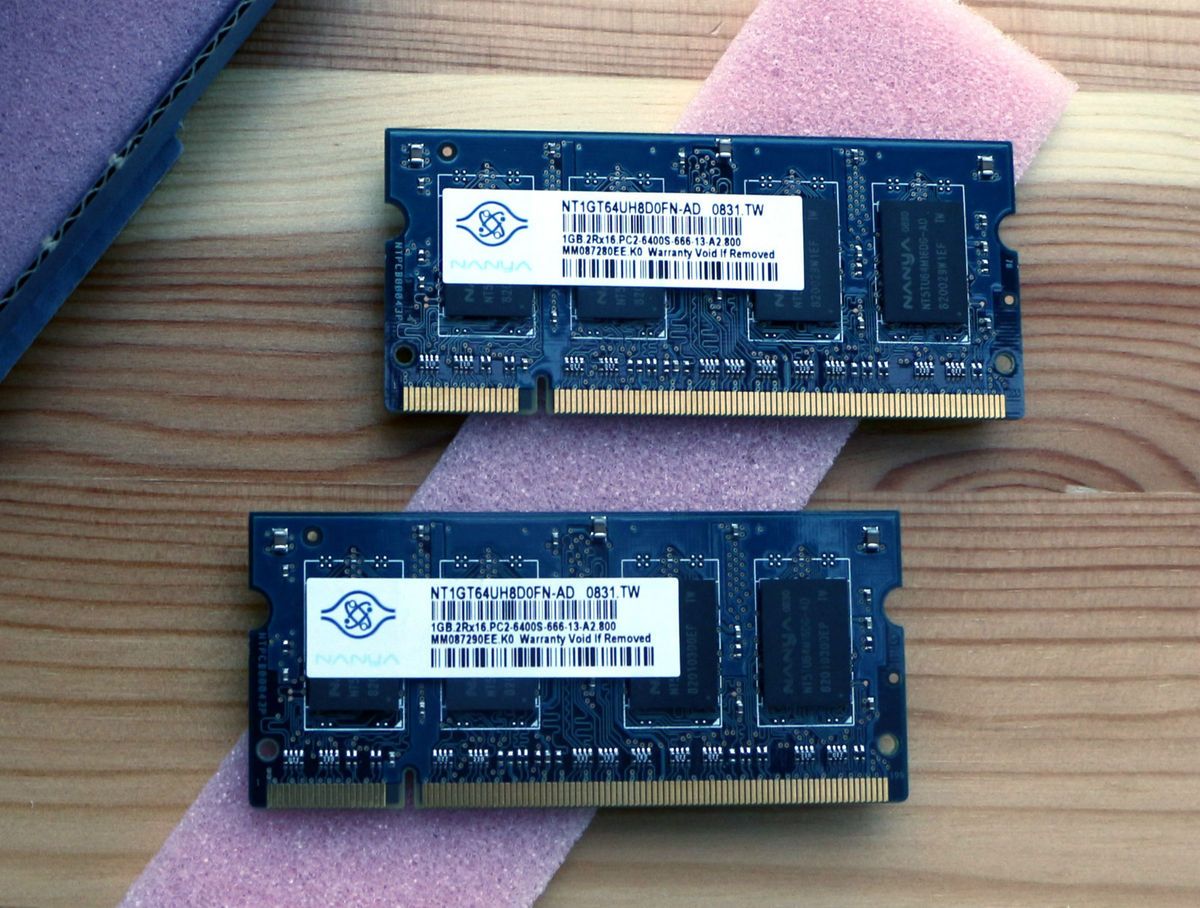 Notebookspeicher Nanya 2GB (2x 1GB), 667MHz, DDR2 SODIMM